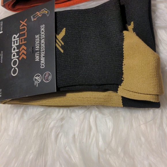 1 pair Copper flux anti fatigue compression socks  men 6-9 women's 5-10 s/m - Picture 5 of 6